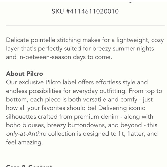 Anthropologie PILCRO Pointelle Duster Cardigan Size S - Picture 13 of 14